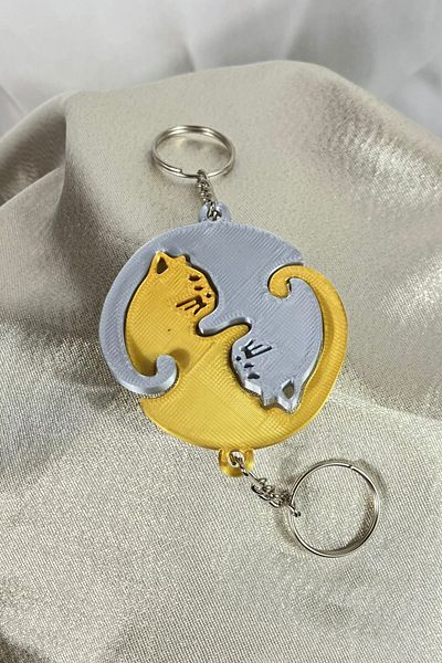 Mazel Design Cat Figured Combined Keychain 2 Keychain