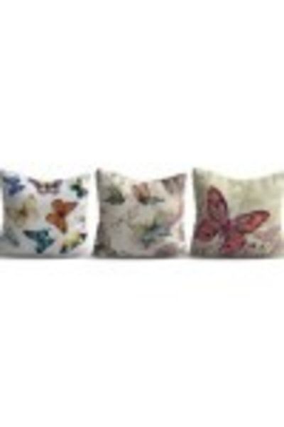 Lenjerii Deosebite Set 3 decorative pillowcases 43x43cm, Butterflies