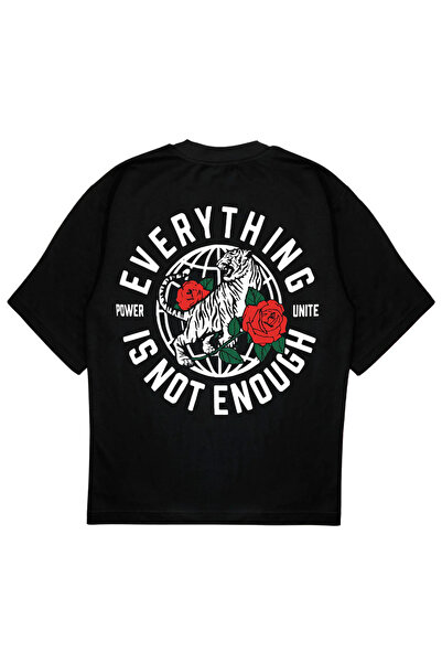 SVART WEAR لا تكفي تي شيرت كبير الحجم كل شيء لا يكفي باللون الأسود