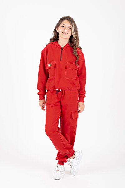 Pafim Girls' Hooded Winter & Seasonal Tracksuit Set, Top and Bottom 2-Piece Set 14-15 Years