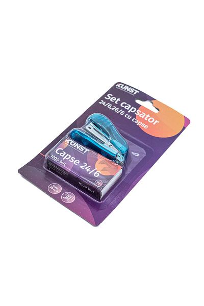 Kunst stapler set, with staples 24/6, 26/6, blue