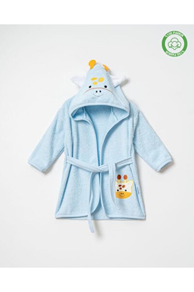 ankibaby Zürafalı Bornoz Mavi