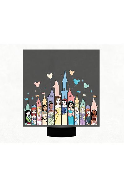 OEM Lampa led personalizata pentru camera copilului, 7 culori RGB, tematica Printese Disney