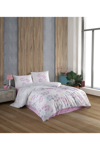YÜNTEKS Crystal Ranforce Boxed Duvet Cover Set Single Ferret Pink