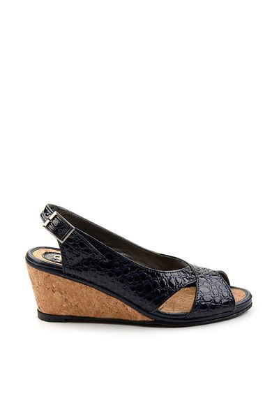 Bambi Navy Blue Leather Women's Sandals K05582032211