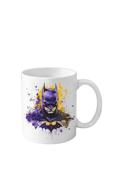 OEM Cana din ceramica haioasa, 330 ml, alba, pentru pasionatii de desene animate, Eroi Marvel, Batman