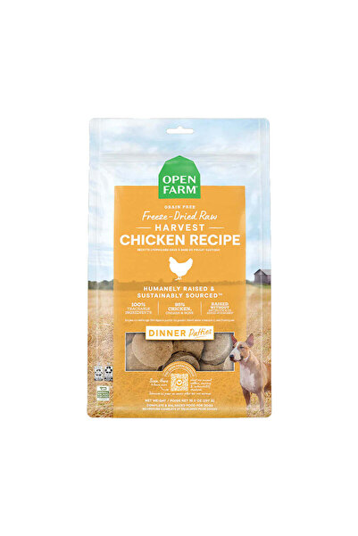 Open Farm طعام جاف للكلاب من قطع دجاج هارفست الخام المجففة بالتجميد - 297 جرام