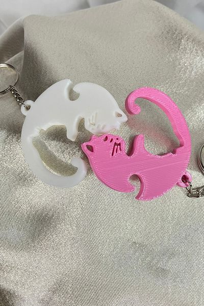 Mazel Design Cat Figured Combined Keychain 2 Keychain