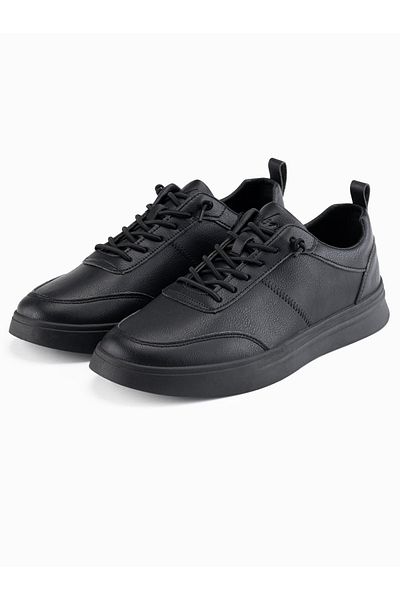 OMBRE Einfarbige Herrenschuhe im Sportstil mit Nähten - schwarz V4 OM-FOCS-0159 44