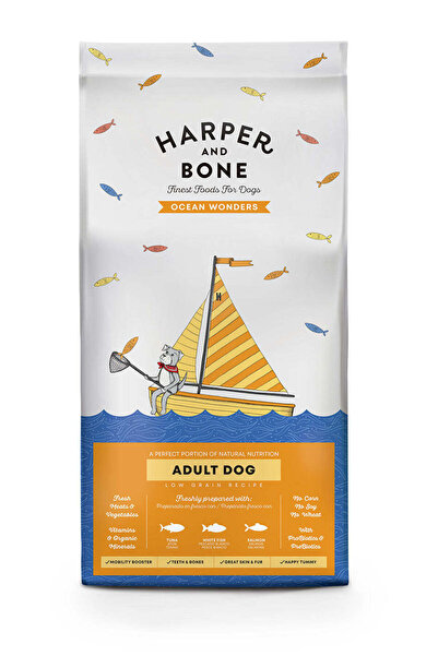 Harper & Bone طعام للكلاب البالغة من Ocean Wonders، متوسط/كبير، وزن 2 كجم