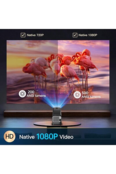 VSM SMART Portable Video Projector, 12000 Lumen, 500 ANSI, Android 11, Wi-Fi 6, FullHD with 4K Support