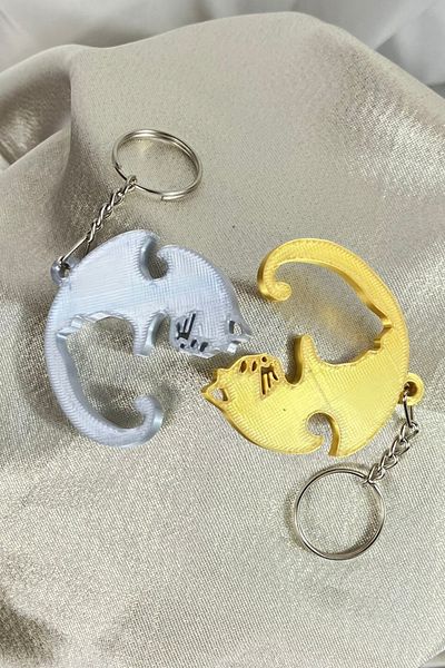 Mazel Design Cat Figured Combined Keychain 2 Keychain