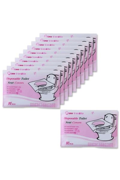 Sprise Set of 110 toilet seat protectors, Disposable, White