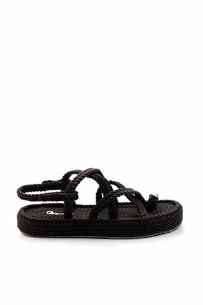 Bambi Black Lame Women's Sandals K05787020516