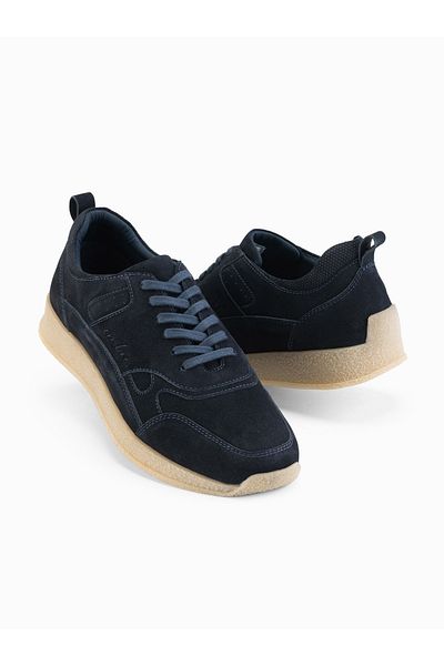 OMBRE Leichte Herren-Sneaker im Wildleder-Sportstil - Marineblau V2 OM-FOSL-0205 44