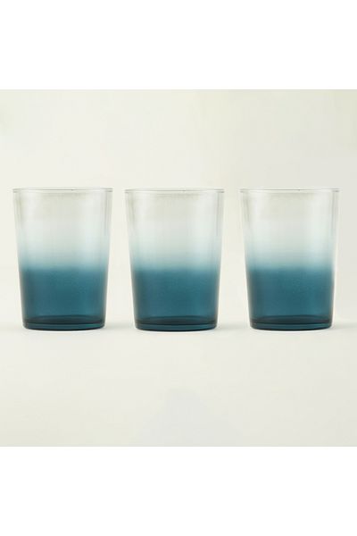 Bella Maison Colored Set of 3 Soft Drink Glasses Blue (510 Cc)