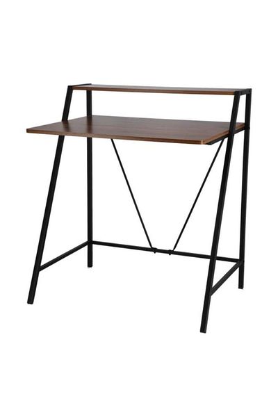 Generic Micasa Rectangular Shape Computer Desk Walnut and Black