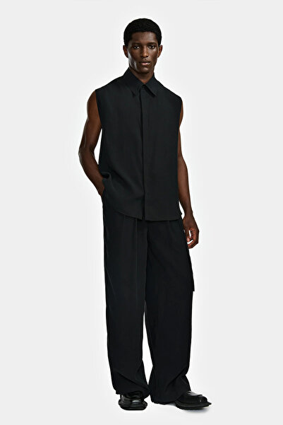 LOUIS GABRIEL NOUCHI ΑΜΑΝΙΚΟ ΠΟΥΚΑΜΙΣΟ ΜΕ ΣΤΡΙΦΤΟ ΠΛΑΤΗΣ - - ΜΑΥΡΟ, L