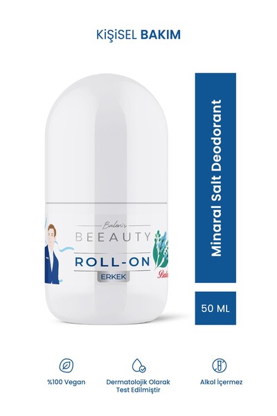 Balen's Beeauty BALEN’S BEEAUTY ERKEK MINERAL SALT DEODORANT ROLL-ON * 50 ML