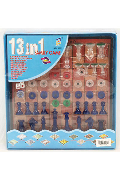 OEM Board Game, 13 in 1, Magnetic, chess pieces, Checkers, Dice, 24 x 3 x 26 cm, 6+