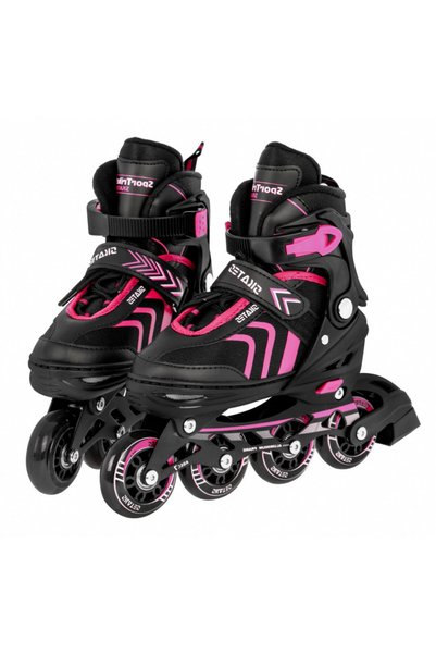 Evelise Patine cu rotile pentru copii SporTrike 4 în 1, 29-33, roz