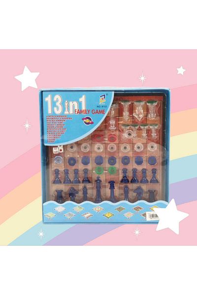 OEM Board Game, 13 in 1, Magnetic, chess pieces, Checkers, Dice, 24 x 3 x 26 cm, 6+