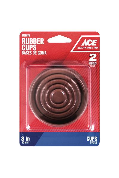 ACE Rubber Round Caster Cup Pack (7.5 cm, 2 Pc.)