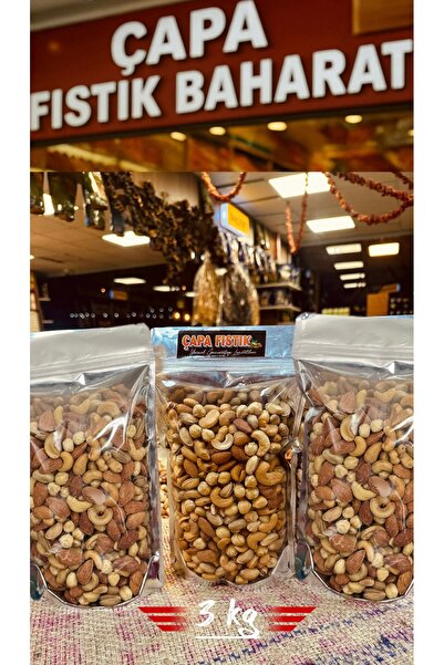 Çapa fıstık gaziantep yöresel lezzetler Lüks Karışık Atom Çerez (3 KG) Badem,antep Fıstığı,kaju,fındık