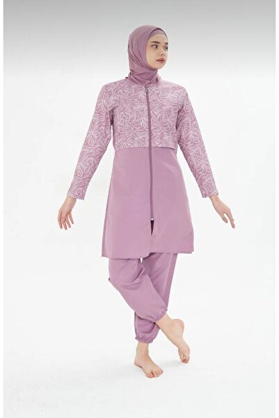 Fantasy Πλήρως καλυμμένο μαγιό με μανίκια με φερμουάρ Αλεξίπτωτο Hijab Μαγιό 3478