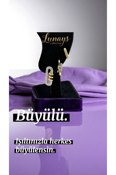 Lunays Jevelry Rivansa Zircon Stone 3-Piece Earring Set