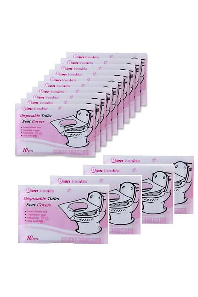 Sprise Set of 140 disposable toilet seat protectors, portable