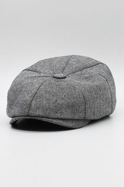 Külah Men's Newsboy Cap 100% Cotton Gatsby Ivy Cap Black