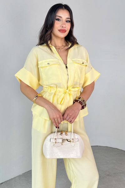 My Blog Sárga elöl cipzáras öves szett - 7222