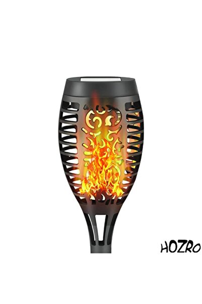 HOZRO Solar Lamp Torch with Flame Effect HOZRO, 52 cm, IP65, ABS Black