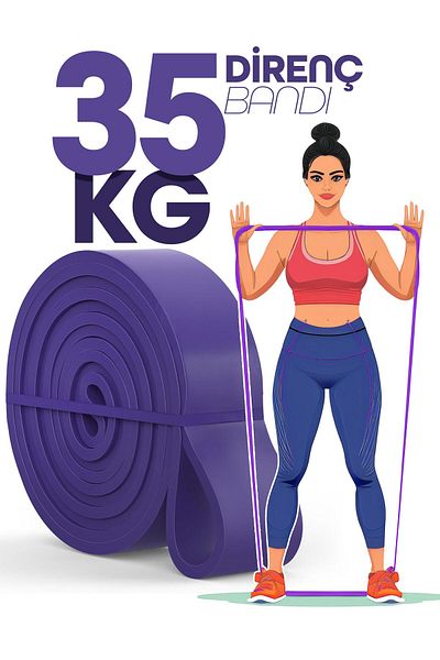 Venenon 35kg Resistance Band Gym Resistance Band Training Muscle Building Band Purple (Extra Hard)