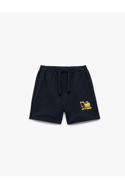 Koton Printed Cotton Lace-Up Shorts