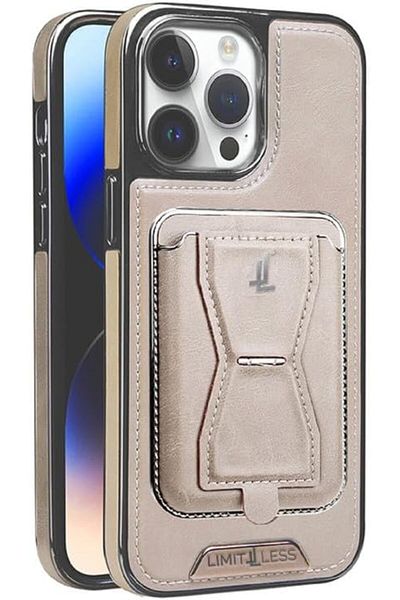 Limitless Leather Case for iPhone 14 Pro Max with Detachable Card Holder and Stand