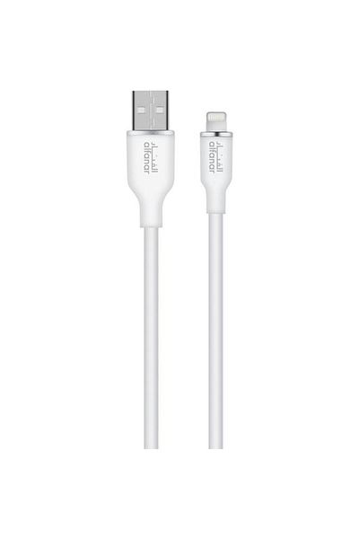 Generic AL FANAR 480Mbps 2.4A Silicone USB Type-A to Lightning Fast Charging Cable White 1m C2-41A-LSW04