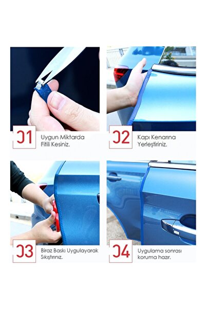 Modifiyum Oto Araç Kapı Koruma Fitili 5 metre Gri Renk Çarpma Çizilme Önleyici Fitil