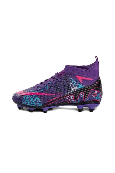 LALİGA Purple Fuchsia Patterned Socks Men's Crampon Football Shoes