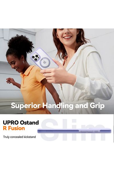 TORRAS Husă pentru iPhone 16 Pro - Seria Torras Ostand R Fusion - Neagră