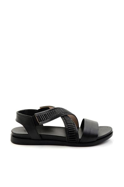 Bambi Black Leather Women's Sandals K05724660203