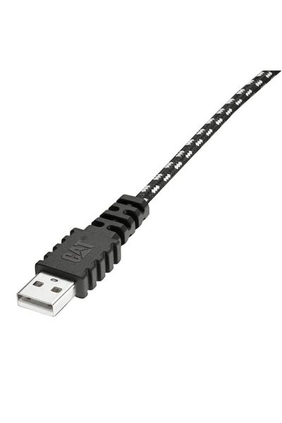 Generic CAT Micro-USB to USB Double Woven Braided Charge/Sync Cable Black and White 6ft