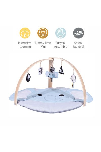 Factory Price - Nyra Wooden Activity Play Gym With Removable Plush Toys - Elephant