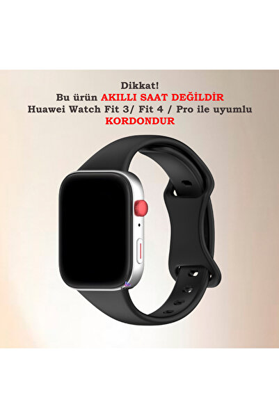 Dexmon Huawei Watch Fit 3 Fit 4 Fit 4 Pro Uyumlu Slim Kesim İnce Silikon Kelebek Tasarım Kordon Kayış
