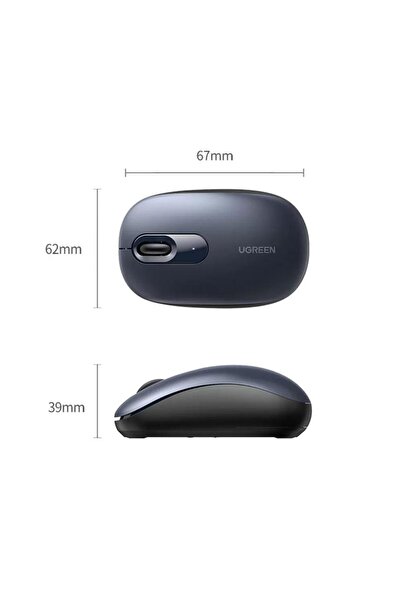 Ugreen 2400DPI 2.4Ghz Wireless Kablosuz Sessiz Mouse Gece Mavisi, 90550