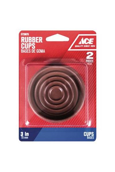 ACE Rubber Round Caster Cup Pack (7.5 cm, 2 Pc.)
