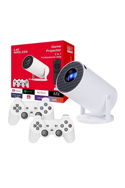 VSM Smart 4K Projector with Gaming Console, Android TV 11.0, WiFi 6, Bluetooth 5.0, 130-inch Projection