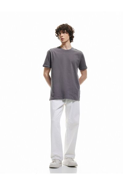 Koton Short Sleeve Crew Neck Cotton Slim Fit Men's Basic T-Shirt