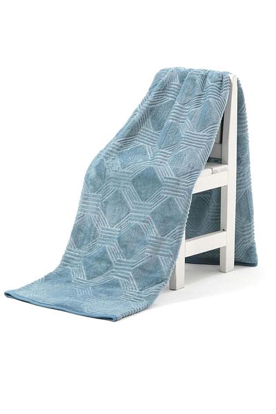 Özdilek Pătură de o singură persoană Özdilek Trendy Embos (155x220)-Art Deco Lake Blue